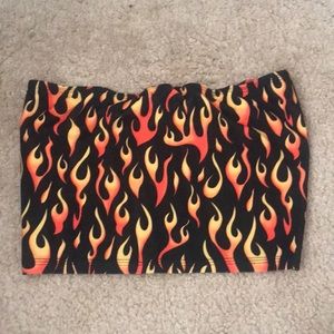 ORANGE FLAME FIRE TUBE TOP